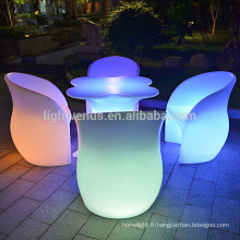 Système de contrôle d’APP a conduit couleur table mobilier de jardin extérieur led rechargeable